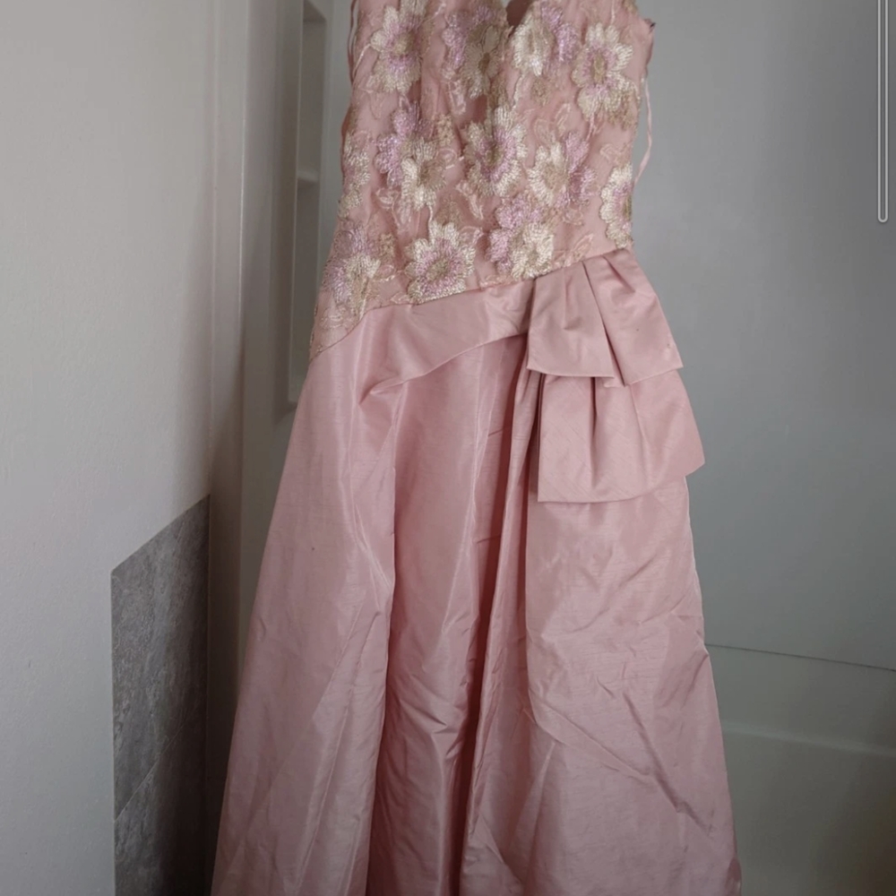 Victor Costa Pink Floral Formal Kids Dress